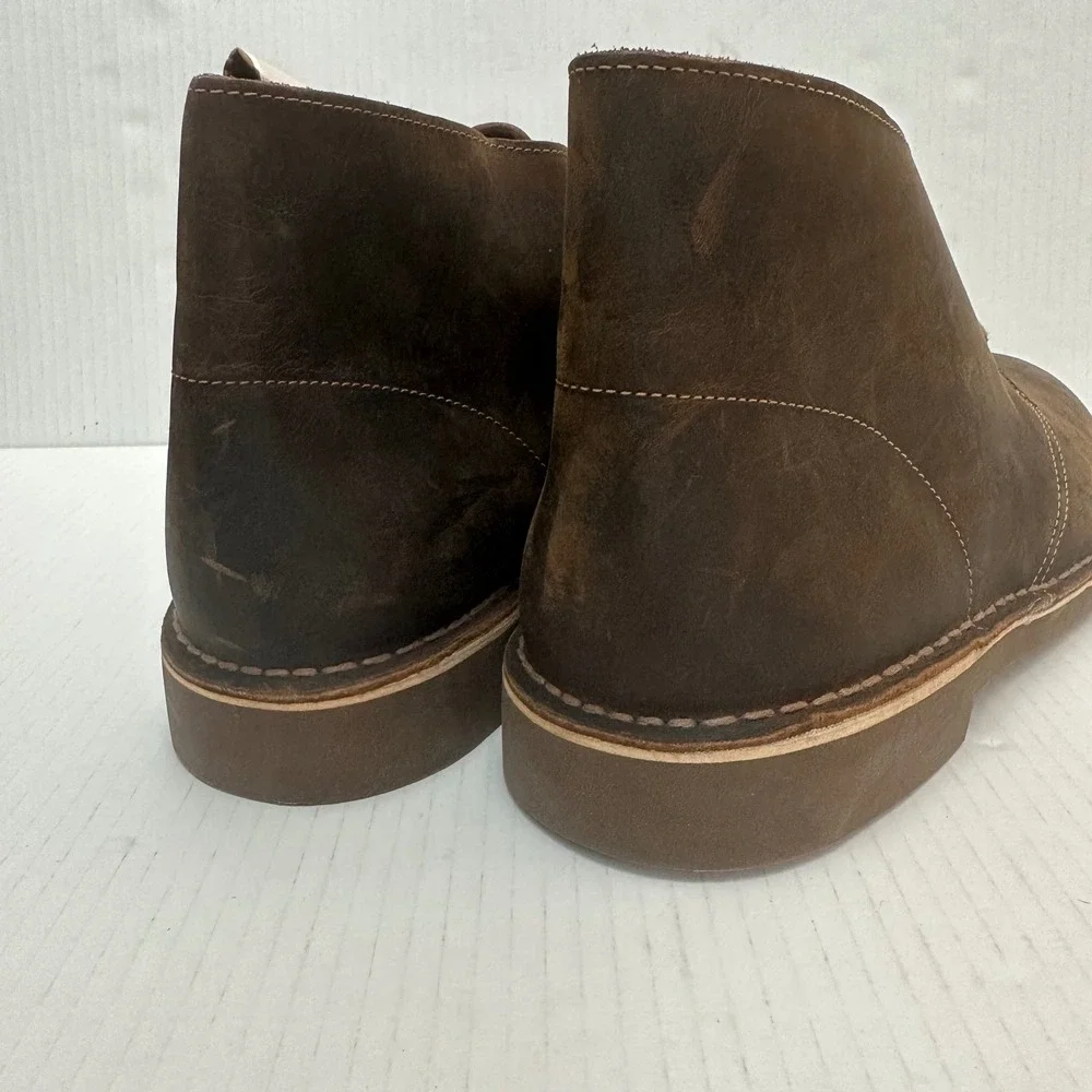 Clarks Desert Boots Mens 13 Bushacre 2 Ankle Brown Leather Lace Up‎ Chukka Shoes
